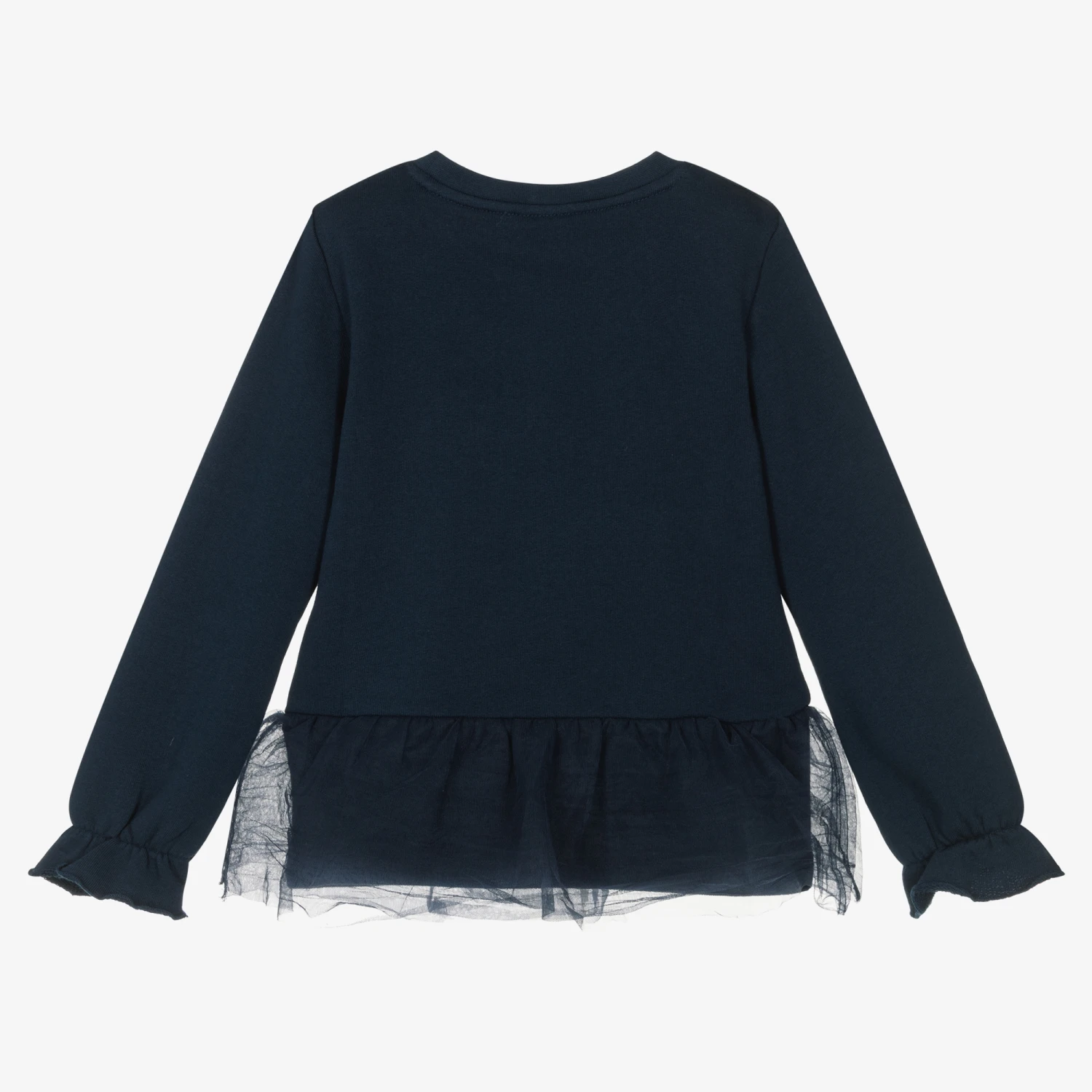 Guess Girls Blue Cotton Butterfly Logo Sweatshirt 2 Guess Girls Blue Cotton Butterfly Logo Sweatshirt - Image 2