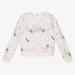 Guess Girls Ivory Cropped Sweatshirt