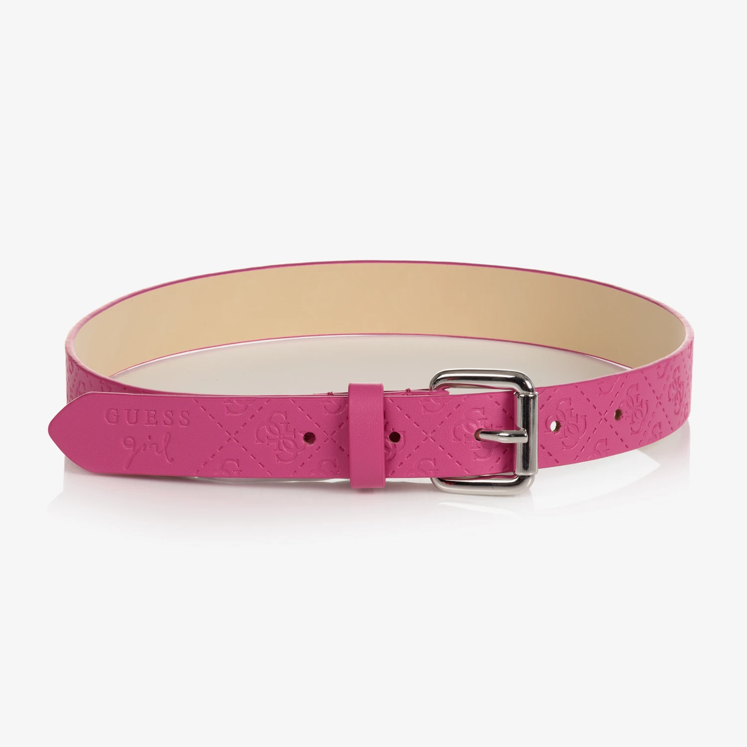 Guess Girls Pink Faux Leather Logo Belt 2 Guess Girls Pink Faux Leather Logo Belt - Image 2