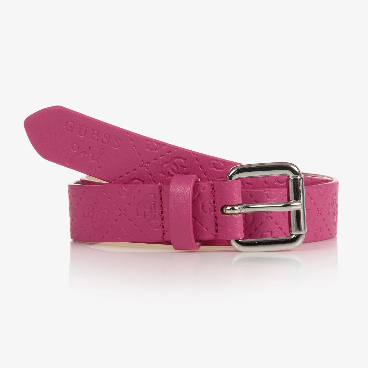Guess Girls Pink Faux Leather Logo Belt 1 Guess Girls Pink Faux Leather Logo Belt