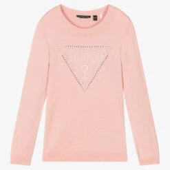 Guess Girls Pink Logo Sweater