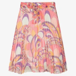 Guess Girls Pink & Purple Pleated Skirt