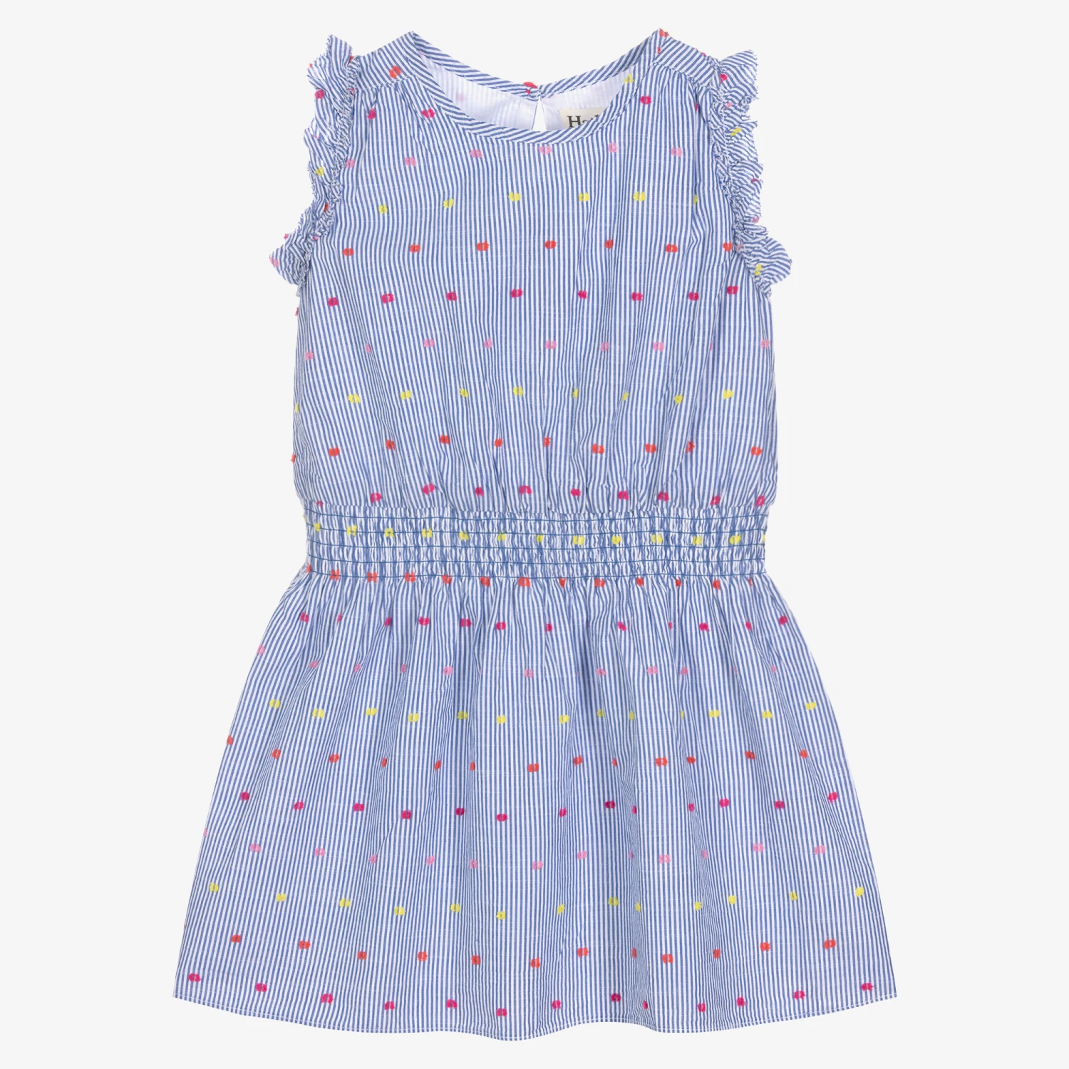 Hatley Girls Blue & White Cotton Dress 1 Hatley Girls Blue & White Cotton Dress
