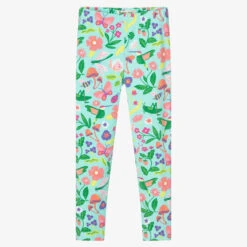 Hatley Girls Green Cotton Leggings