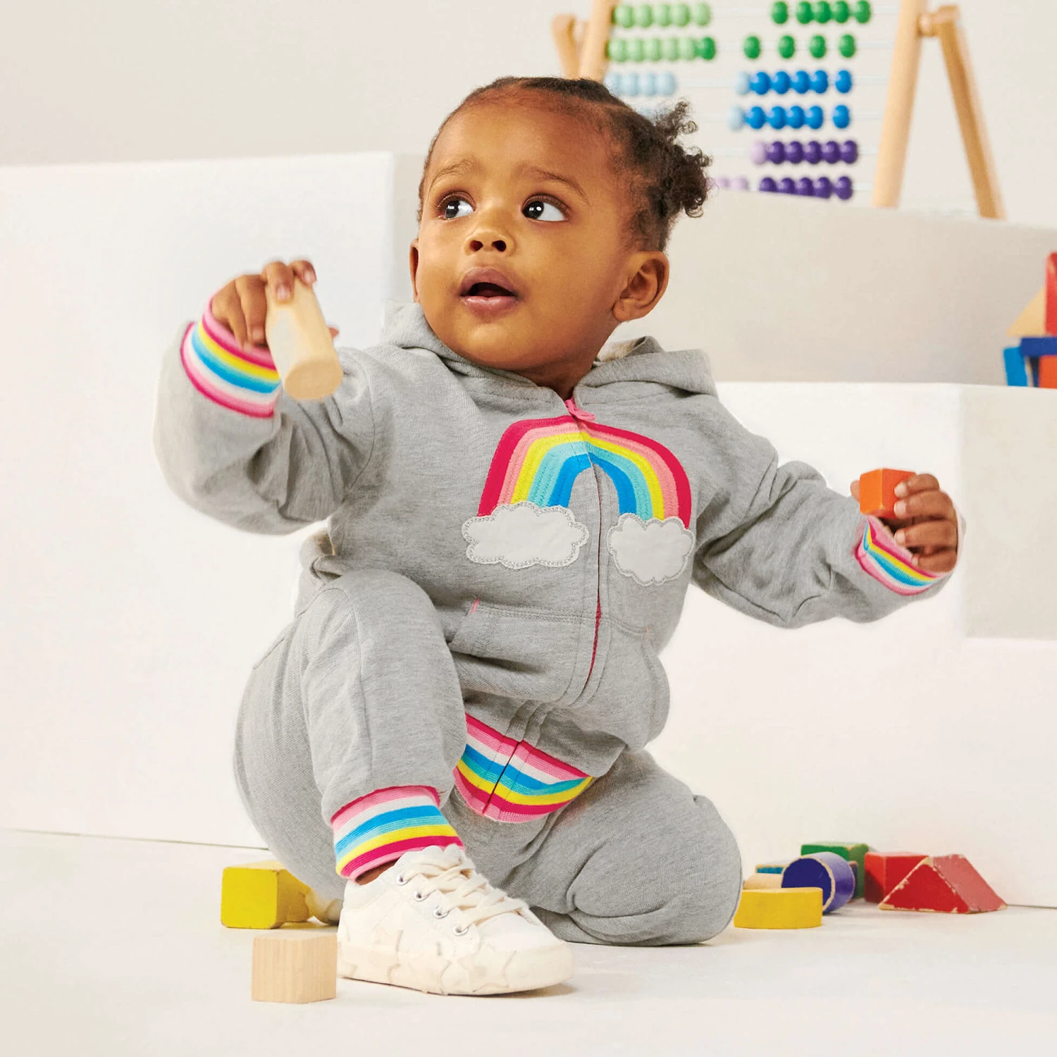 Hatley Girls Grey Cotton Zip-Up Top 2 Hatley Girls Grey Cotton Zip-Up Top - Image 2