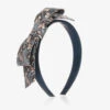 Hucklebones London Blue Bee Jacquard Bow Hairband