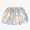 Hucklebones London Blue & Rose Gold Floral Skirt