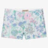 Hucklebones London Girls Blue Floral Jacquard Shorts