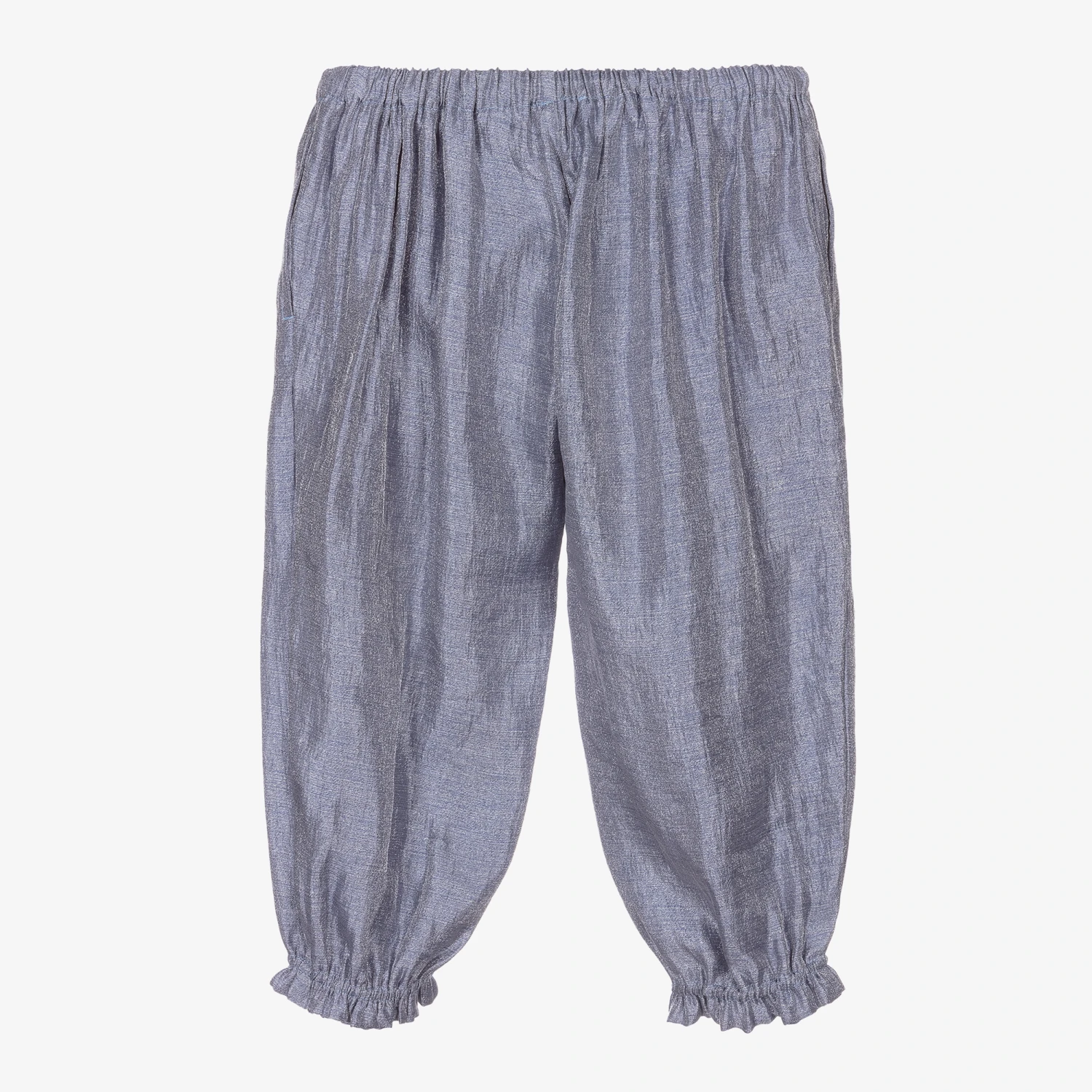 Hucklebones London Girls Blue Lamé Trousers 3 Hucklebones London Girls Blue Lamé Trousers - Image 3