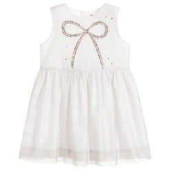 Hucklebones London Girls Pale Grey Chiffon Dress