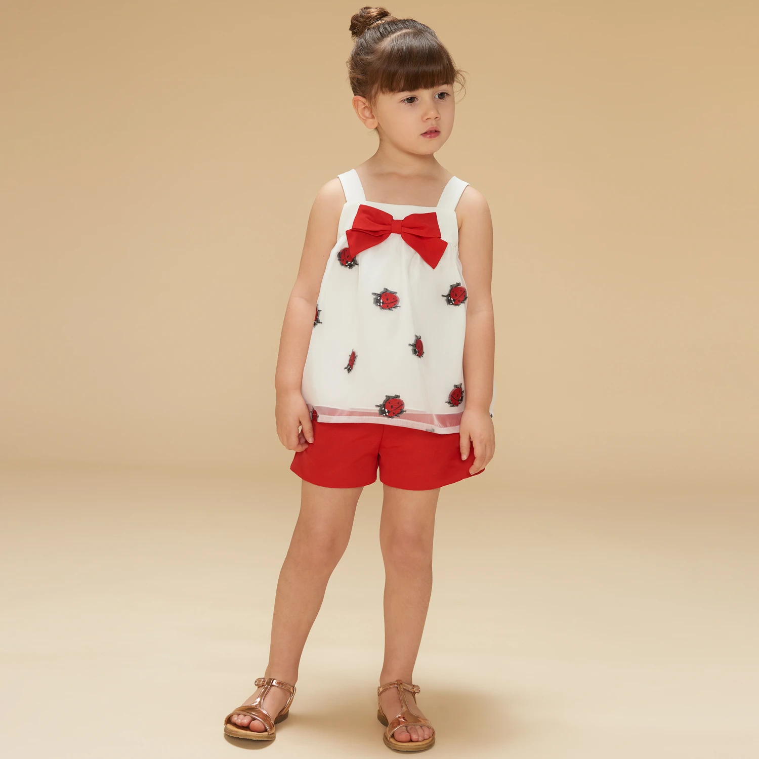 Hucklebones London Girls White Organza Ladybird Blouse 2 Hucklebones London Girls White Organza Ladybird Blouse - Image 2