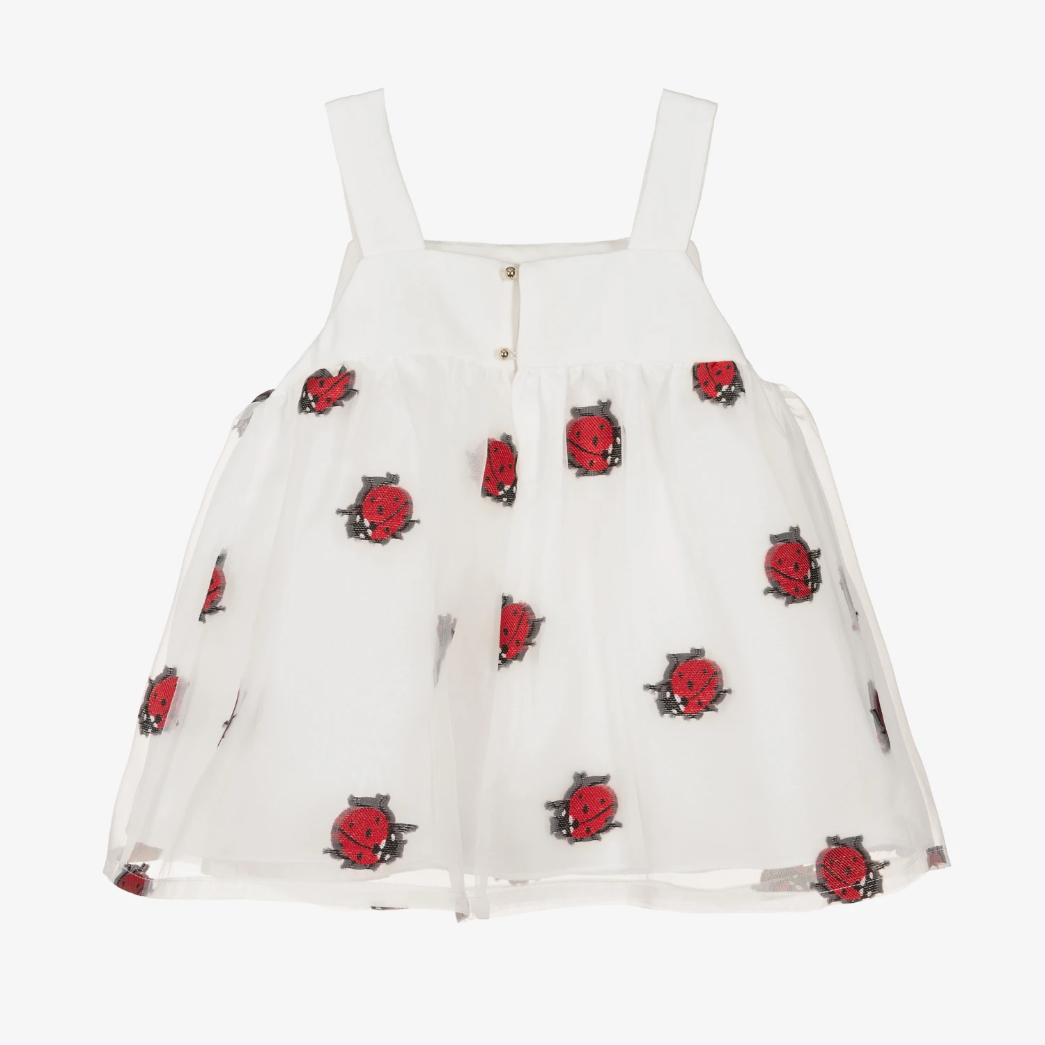 Hucklebones London Girls White Organza Ladybird Blouse 3 Hucklebones London Girls White Organza Ladybird Blouse - Image 3