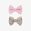 Hucklebones London Gold & Pink Hair Clips (5cm)