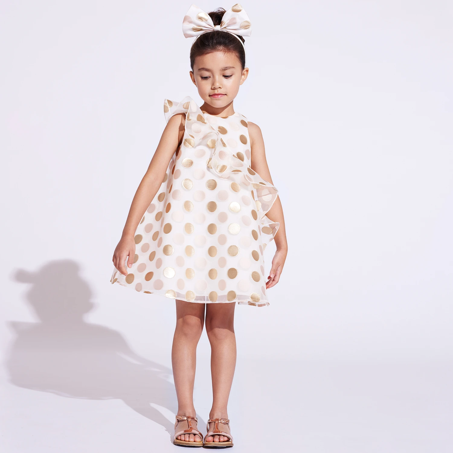 Hucklebones London Ivory & Gold Organza Dress 2 Hucklebones London Ivory & Gold Organza Dress - Image 2