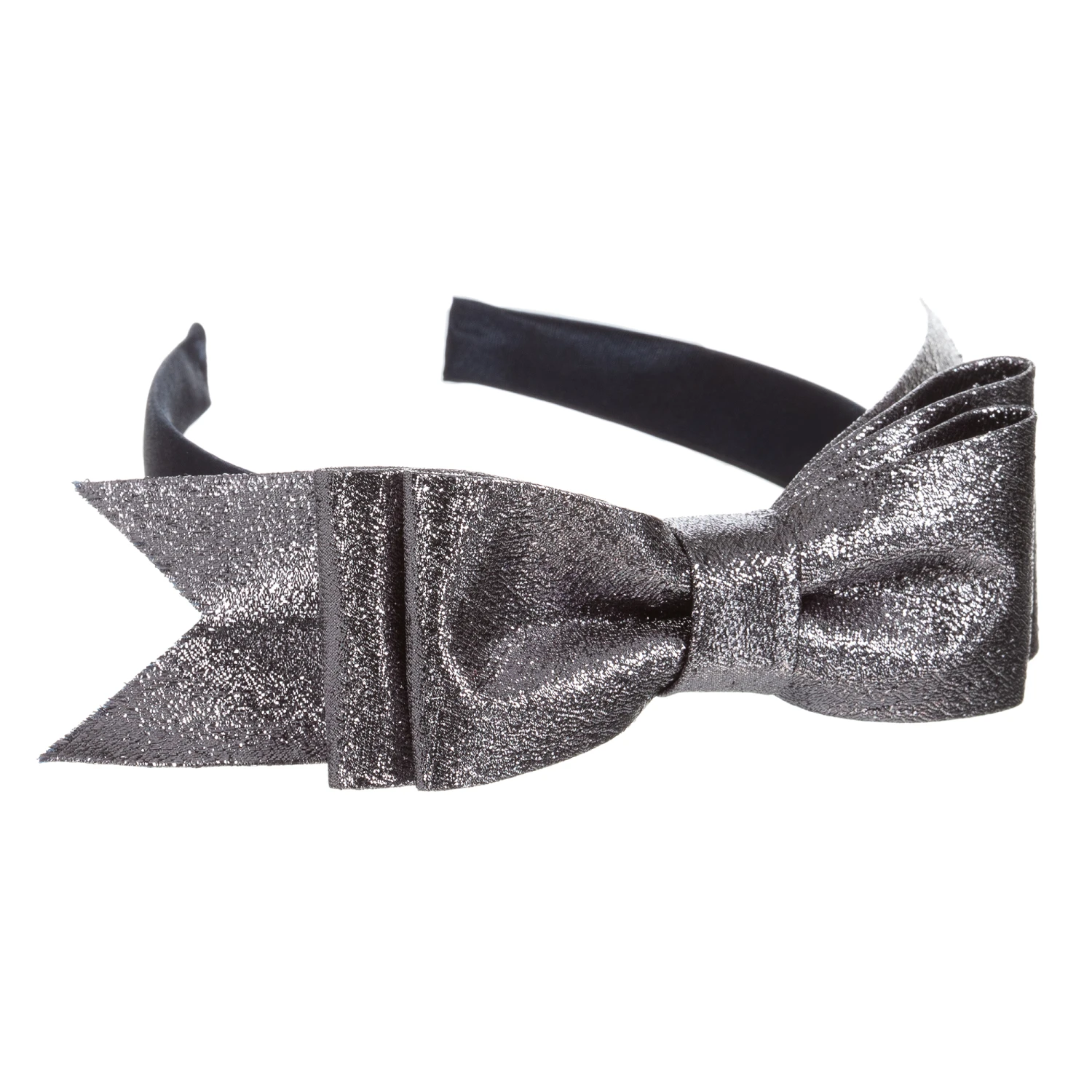 Hucklebones London Silver Glitter Bow Hairband 3 Hucklebones London Silver Glitter Bow Hairband - Image 3