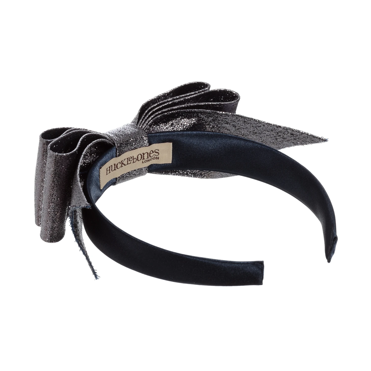Hucklebones London Silver Glitter Bow Hairband 4 Hucklebones London Silver Glitter Bow Hairband - Image 4