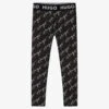 HUGO Girls Black Logo Leggings