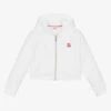 HUGO Girls White Cotton Zip-Up Top