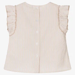 IDO Baby Girls Beige Striped Seersucker Blouse -Deals Whimsy Collection Store ido girls beige striped seersucker blouse 507555 6375899859bb0e1565795b8d8609f32964a36375