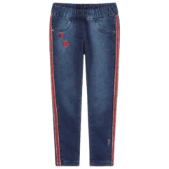 IDO Baby Girls Blue Cotton Jeggings