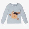 IDO Baby Girls Blue Knitted Sweater