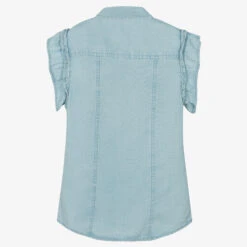 IDO Junior Girls Blue Ruffled Chambray Shirt -Deals Whimsy Collection Store ido girls blue ruffled chambray shirt 507587 e3d57bd8626a14b17c54bd6f8fe96d2fc1ebc084