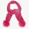 IDO Baby Girls Fuchsia Pink Heart Scarf