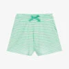 IDO Baby Girls Green Cotton Stripe Shorts