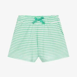 IDO Baby Girls Green Cotton Stripe Shorts