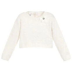 IDO Baby Girls Ivory Fluffy Sweater
