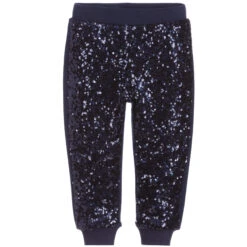 IDO Baby Girls Navy Blue Sequin Joggers