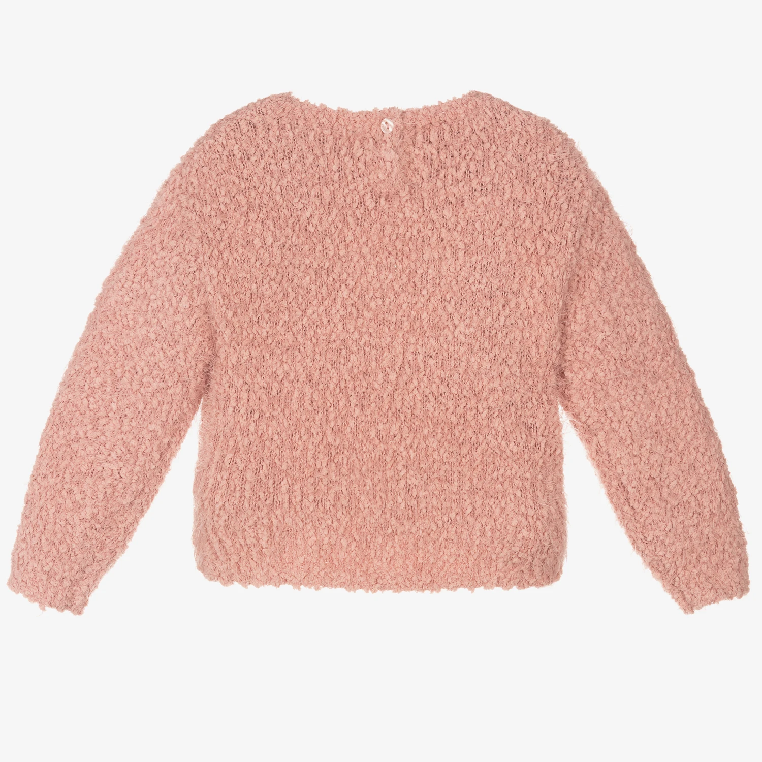 IDO Baby Girls Pink Fluffy Heart Sweater 2 IDO Baby Girls Pink Fluffy Heart Sweater - Image 2