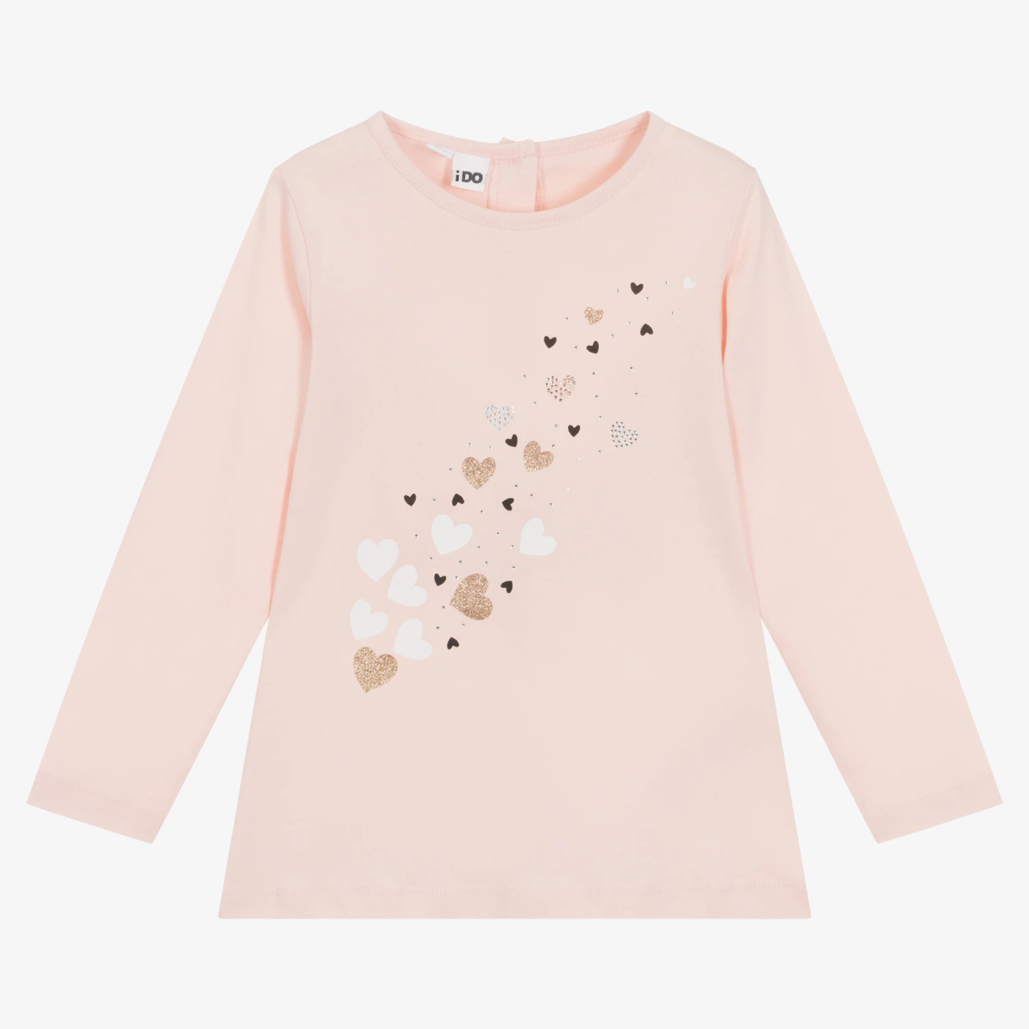 IDO Baby Girls Pink Heart Cotton Top 1 IDO Baby Girls Pink Heart Cotton Top