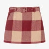 IDO Junior Girls Red & Beige Check Skirt