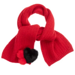 IDO Baby Girls Red Knitted Scarf