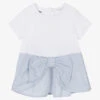 IDO Baby Girls White Striped Cotton T-Shirt