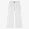 IDO Junior Girls White Wide-Leg Denim Jeans