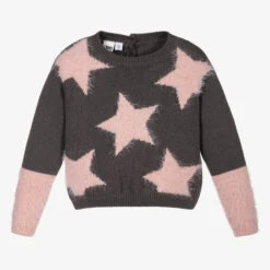 IDO Baby Grey Stars Knitted Sweater