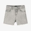 IKKS Girls Grey Cotton Denim Shorts