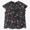 IKKS Girls Navy Blue Floral Top