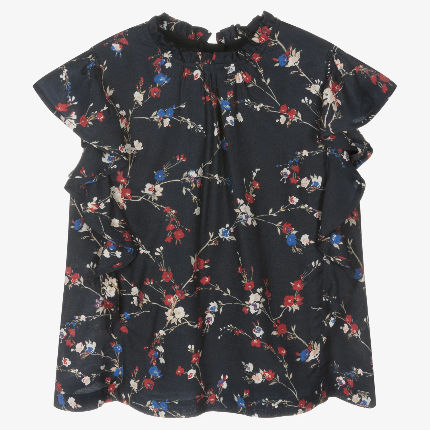 IKKS Girls Navy Blue Floral Top 1 IKKS Girls Navy Blue Floral Top