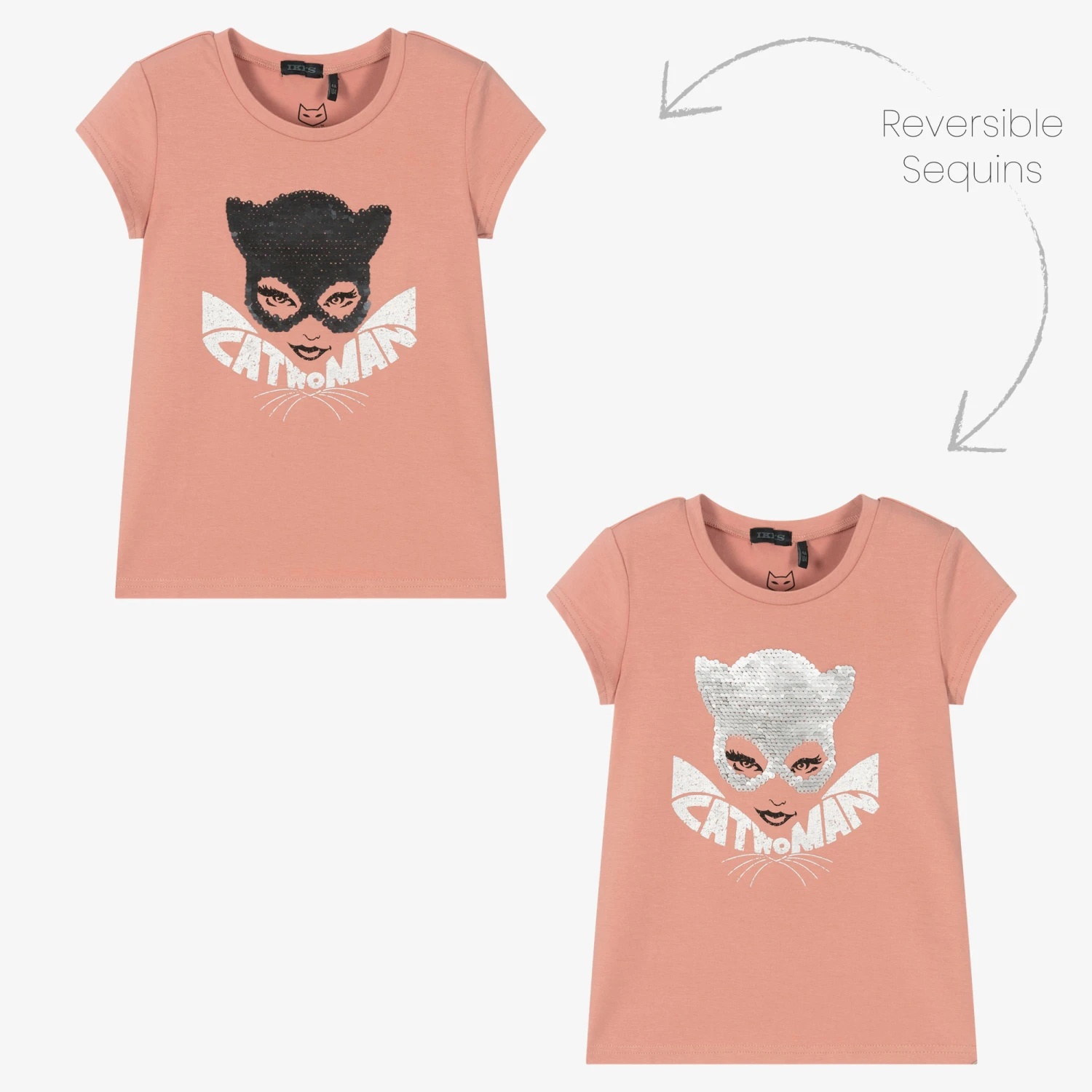 IKKS Girls Pink Catwoman T-Shirt 1 IKKS Girls Pink Catwoman T-Shirt