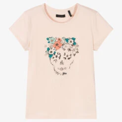 IKKS Girls Pink Skull Print T-Shirt