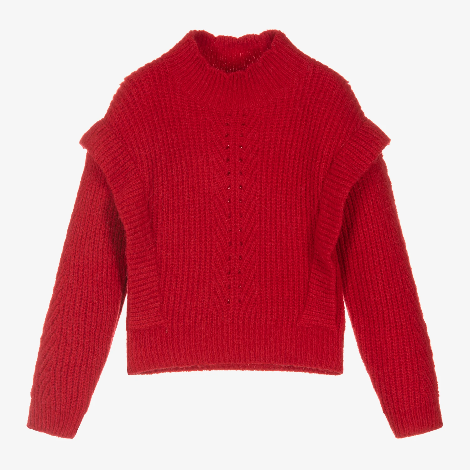IKKS Girls Red Wool Blend Sweater 1 IKKS Girls Red Wool Blend Sweater