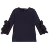Il Gufo Blue Cotton Ruffle T-Shirt