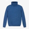 Il Gufo Blue Wool Roll Neck Sweater
