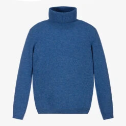 Il Gufo Blue Wool Roll Neck Sweater