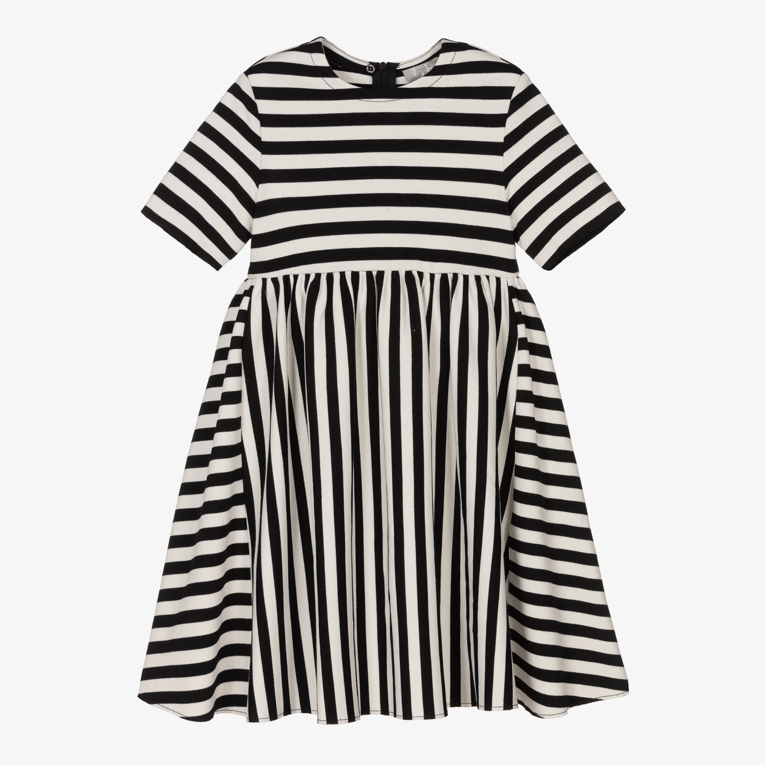 Il Gufo Girls Black Stripe Sailor Collar Dress 3 Il Gufo Girls Black Stripe Sailor Collar Dress - Image 3