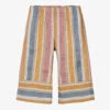 Il Gufo Girls Gold & Pink Stripe Linen Culottes