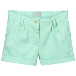 Il Gufo Girls Green Cotton Shorts